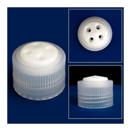 Cp Lab Safety. CP Lab Safety 4-Port Cap/Filling Cap with Plugs, For Nalgene Bottles with 38-430 Closure WF-38-4KIT
